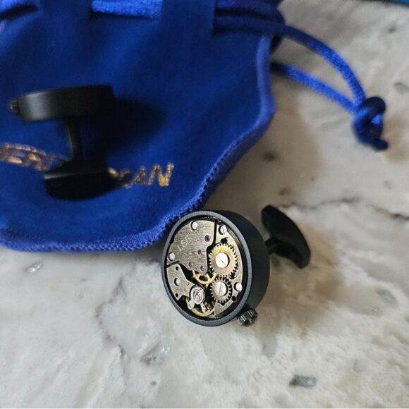 MERIT OCEAN Movement Cufflinks Steampunk Watch Mens Shirt Watch Cuff Links - Picture 2 of 5